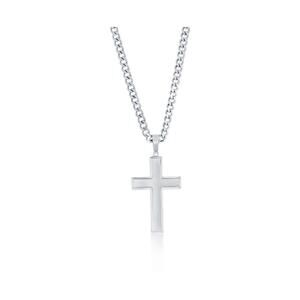 Stainless Steel Polished Cross Necklace #151